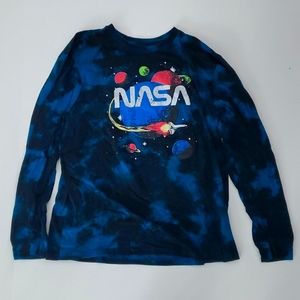 Fifthsun NASA Large Green Black Tie Dyed Long Sleeve Shirt Pre-Owned
